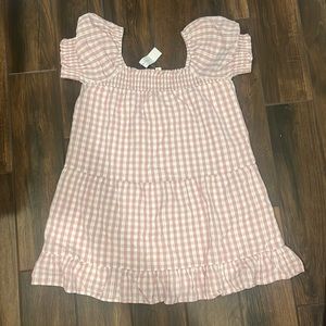 Purple and white off shoulder dress